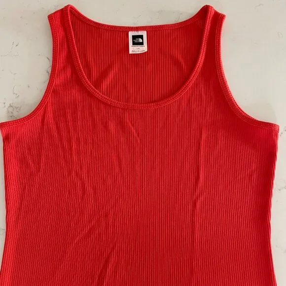 The North Face Vapor Wick Colorful Scoop Nk Slvless Ribbed Tank Top Orange L - Picture 2 of 11
